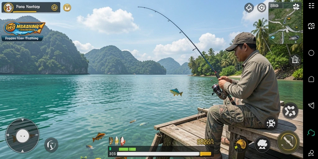 Tampilan gameplay 898A yang menampilkan pengalaman memancing yang seru.
