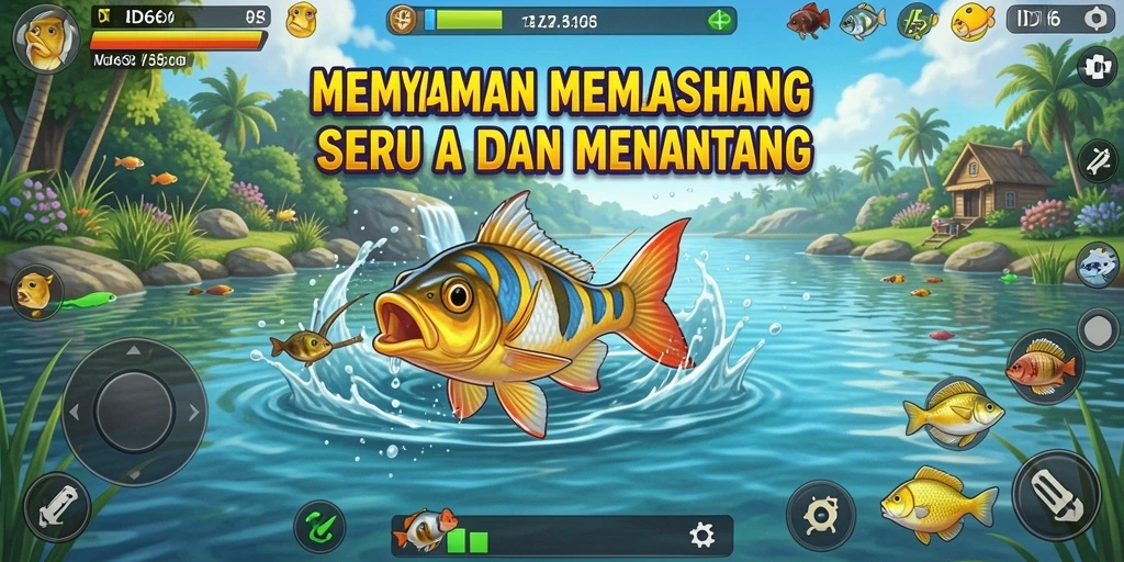 Pandangan menawan dari gameplay memancing di ID66.
