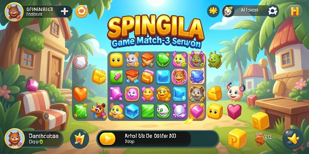 Screenshot gameplay <strong>SPINGILA</strong> yang menunjukkan keseruan mencocokkan item.