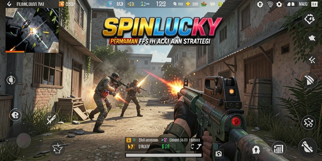 Gameplay SPINLUCKY yang intens dan dinamis di arena pertempuran.